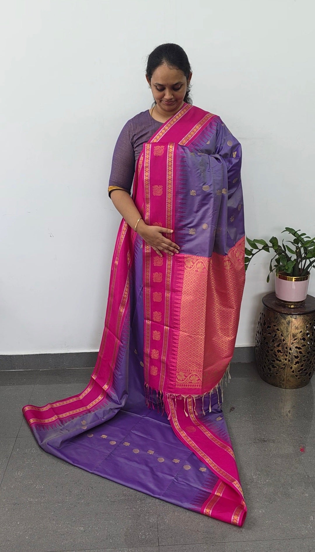 Gadwal semi soft silk saree - GS65