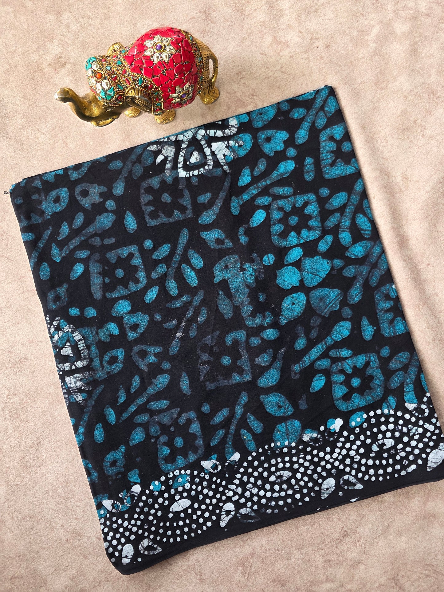 Double colour  batik print Nighty /kaftan  fabric ( approx 3 mtrs ) - NF100