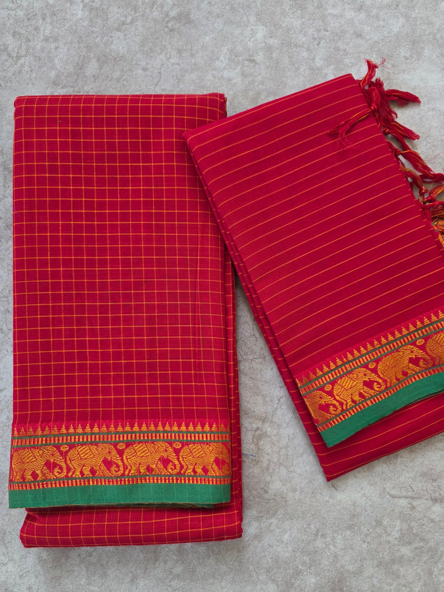 Mercerised checked narayanapet salwar set (4.5 meters)- NA154