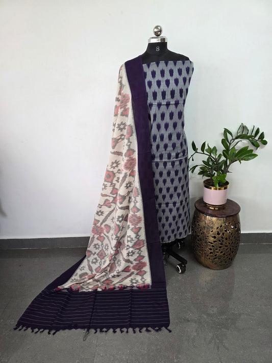 Handloom Mercerised ikkat cotton salwar set - KK193