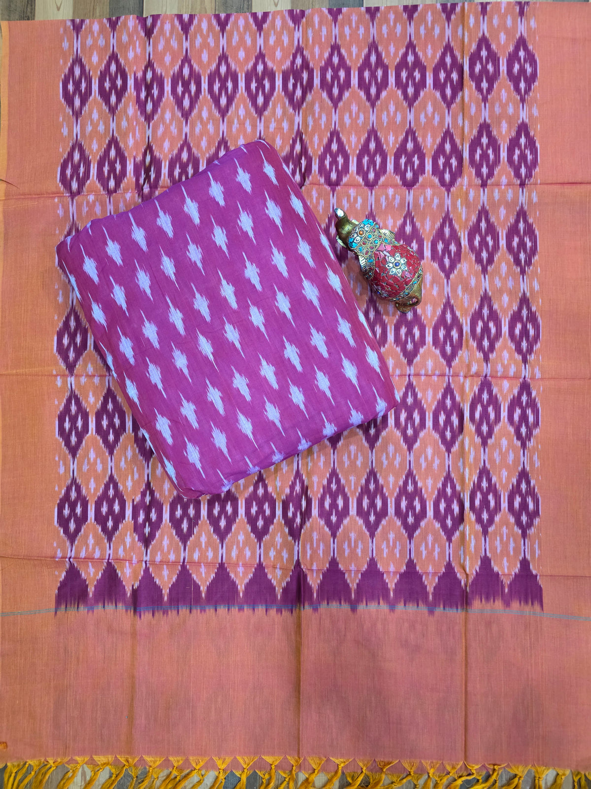 Handloom Mercerised ikkat cotton salwar set -WW610
