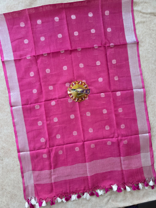 Bhagalpuri linen buta duppatta - BA21