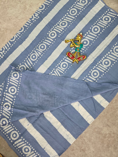 Handblock Jaipuri pure cotton saree - JA526