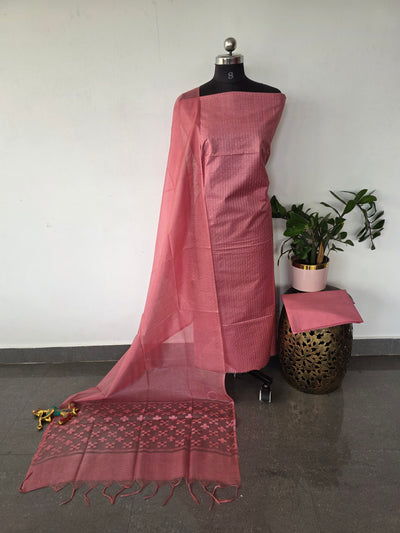 Bhagalpuri katan weaving set with cutwork dupatta - BA577