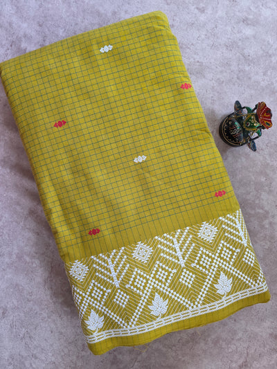 Prewashed Checked jamdhani South cotton running material - HRM62