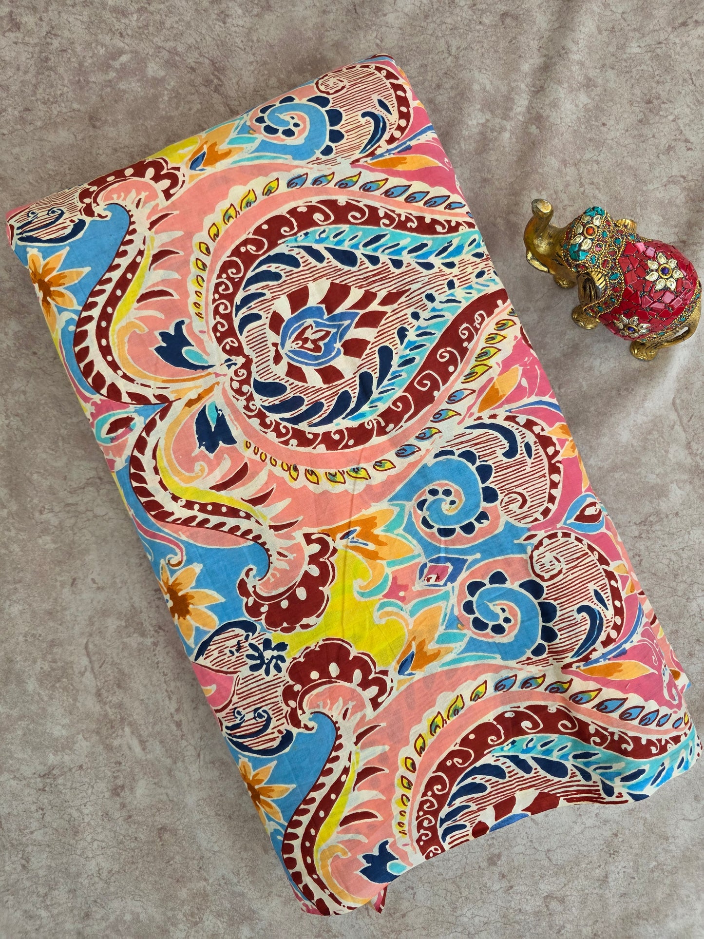 Jaipuri pure cotton running material (0.5 mtrs)-JA302