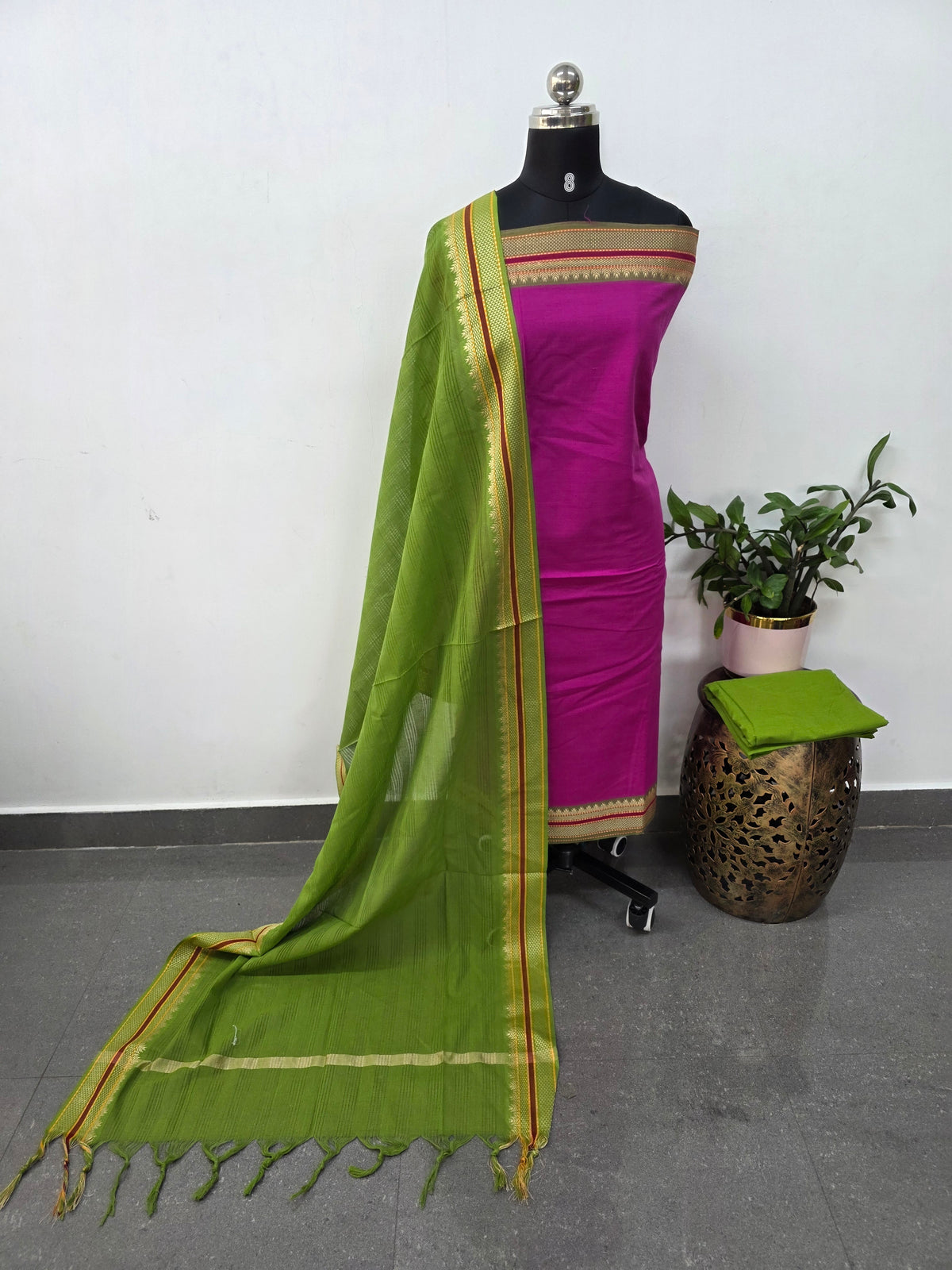 South cotton with mangalagiri border - HA102