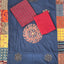 Handcrafted ajrakh cotton top with applique cotton shawl - BAA31