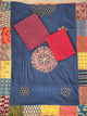 Handcrafted ajrakh cotton top with applique cotton shawl - BAA31