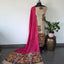 Penkalamkari- inspired Chennuri pure kalamkari silk set - AK142