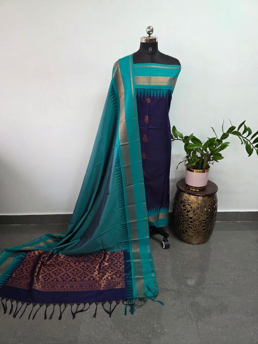 Gadwal border soft silk salwar set - GS11