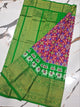 Mulbery ikkat kanchi border pattu saree-WW888