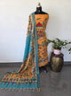 Handcrafted Penkalamkari bangalore silk set -KH231