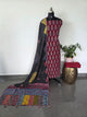 Handcrafted ajrakh cotton set with kantha applique mirror  cotton shawl - BAA102