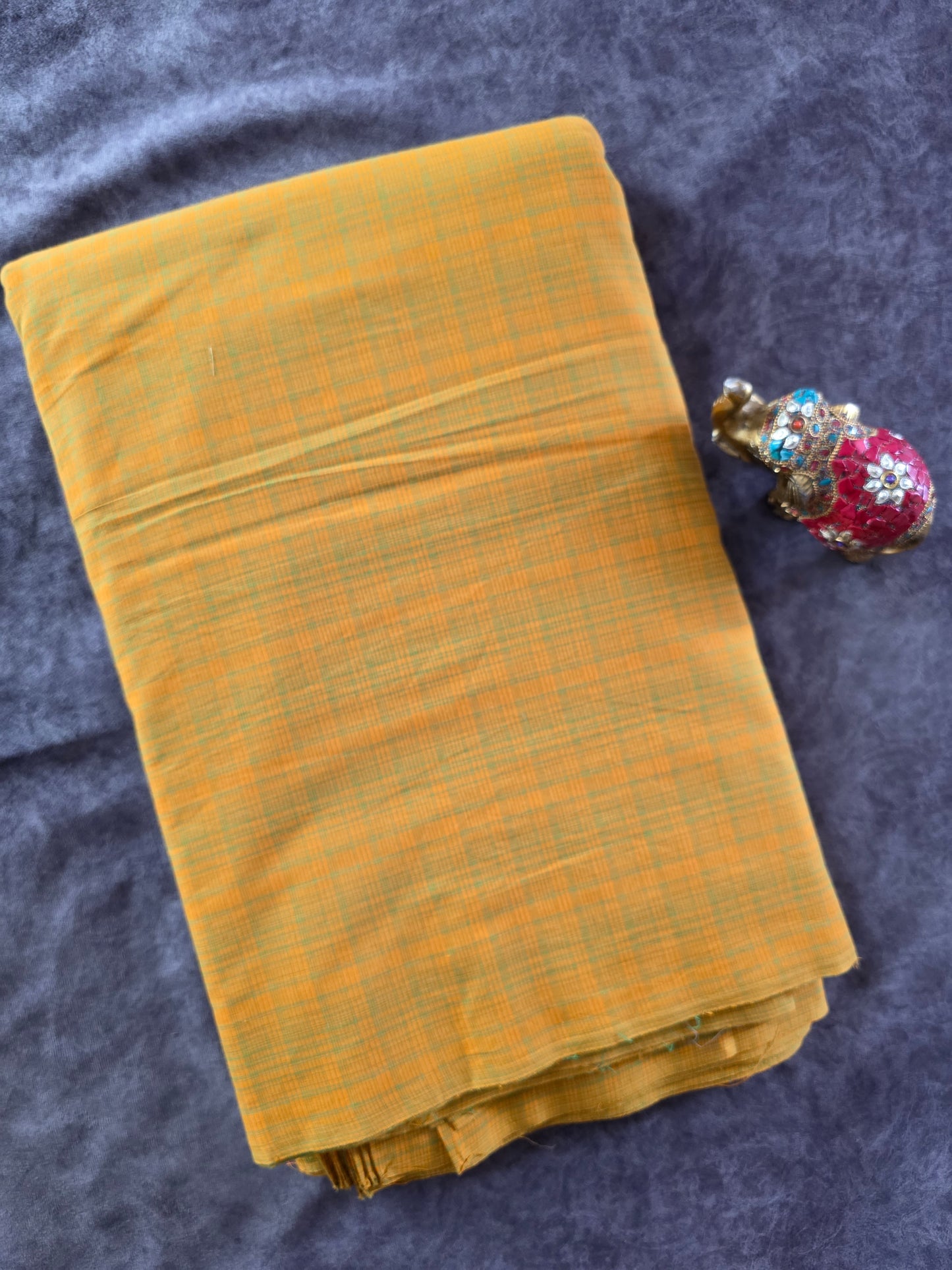 Prewashed Mini Checked south cotton running material (0.5 mtrs) - HRM298