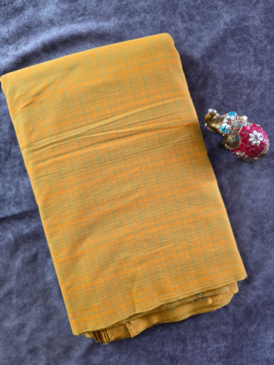 Prewashed Mini Checked south cotton running material - HRM298