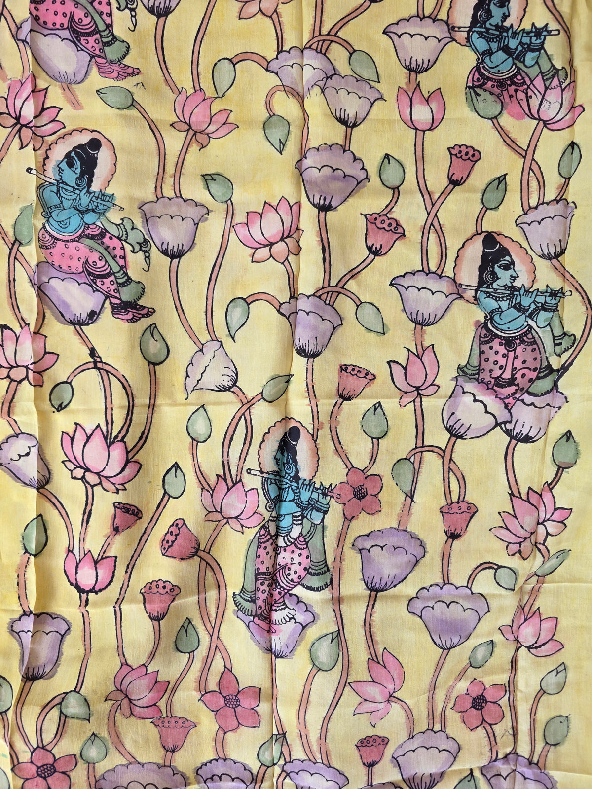 Handcrafted Penkalamkari bangalore silk set -KH230