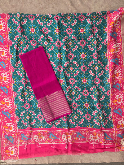 Handloom mangalagiri silk top with pure mangalagiri digital silk shawl - ML62