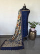 Fusion Narayanapet with handcrafted chennuri silk kalamkari duppatta -NA684