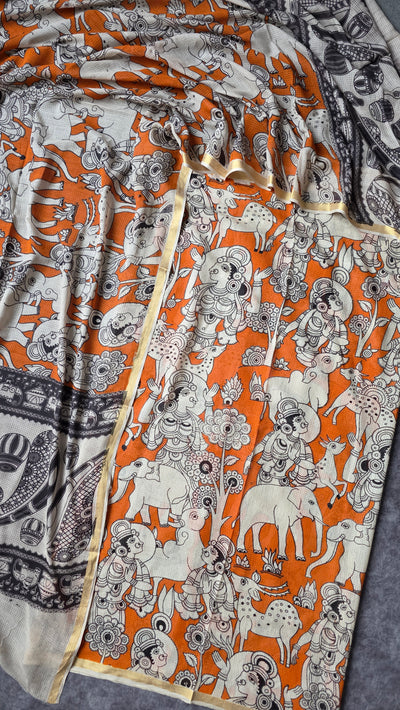 Handcrafted Kota kalamkari set (2 pc set) - AK317