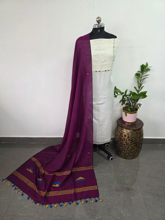Handcrafted mul cotton Mirror work salwar set - BB287