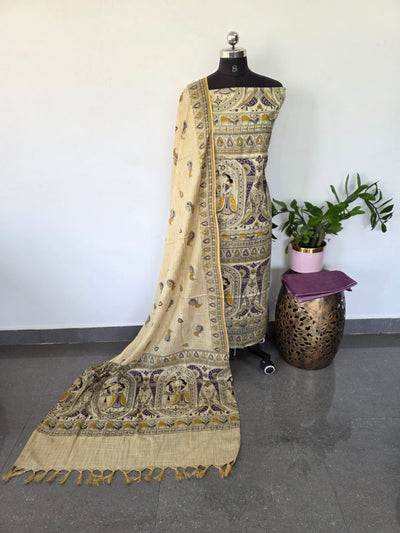 Bhagalpuri Madhubani silk set - BA471