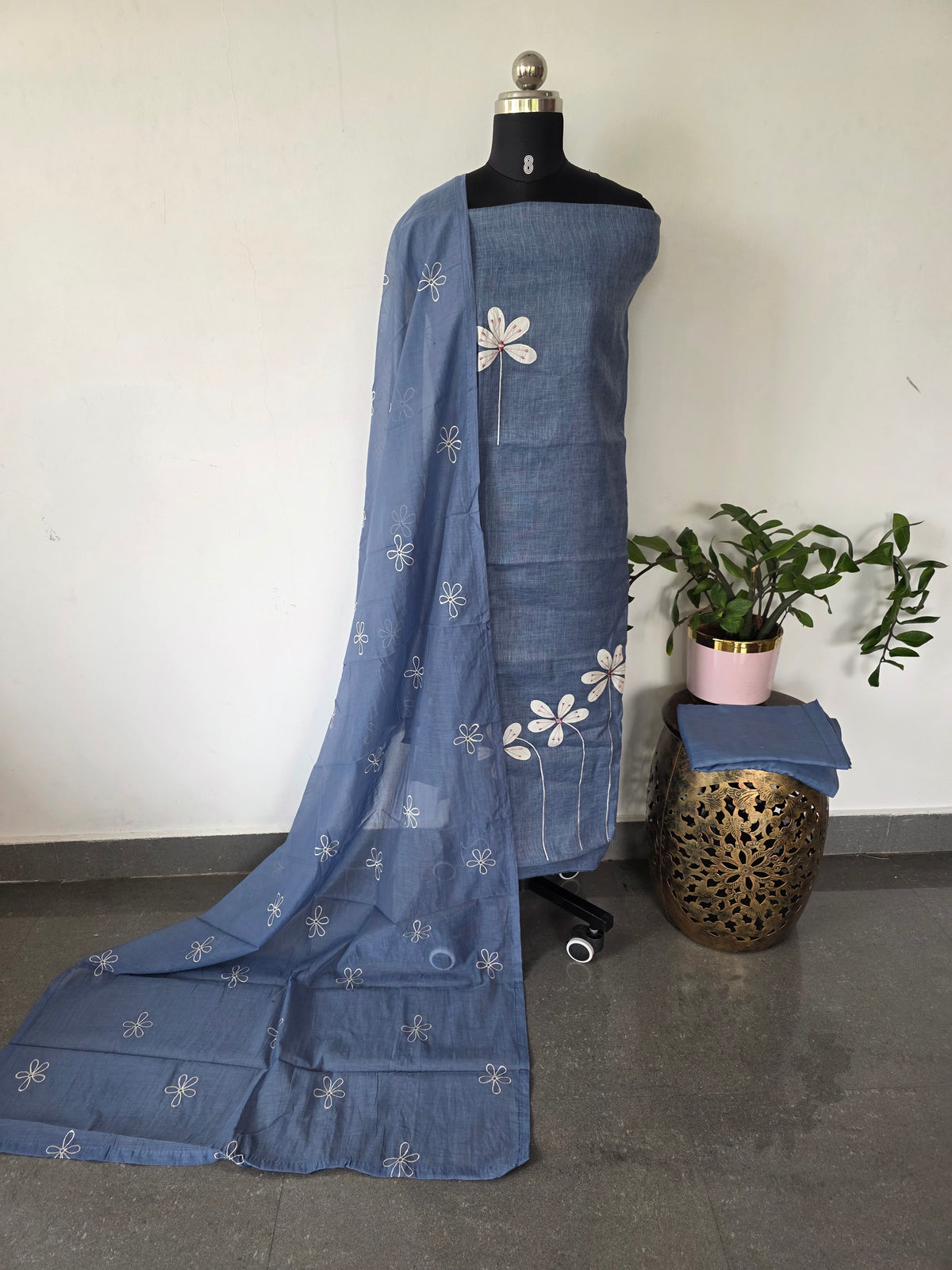 Melange applique linen cotton set -FC74