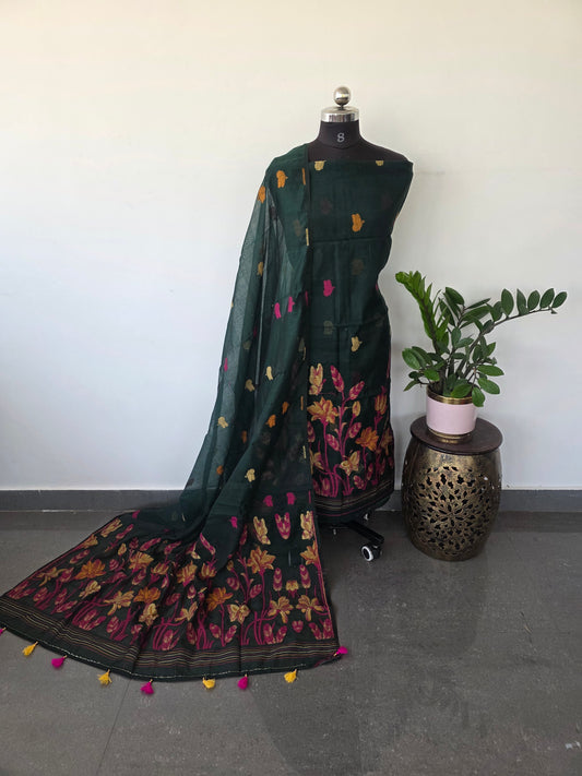 Silk cotton jamdhani set - AV142