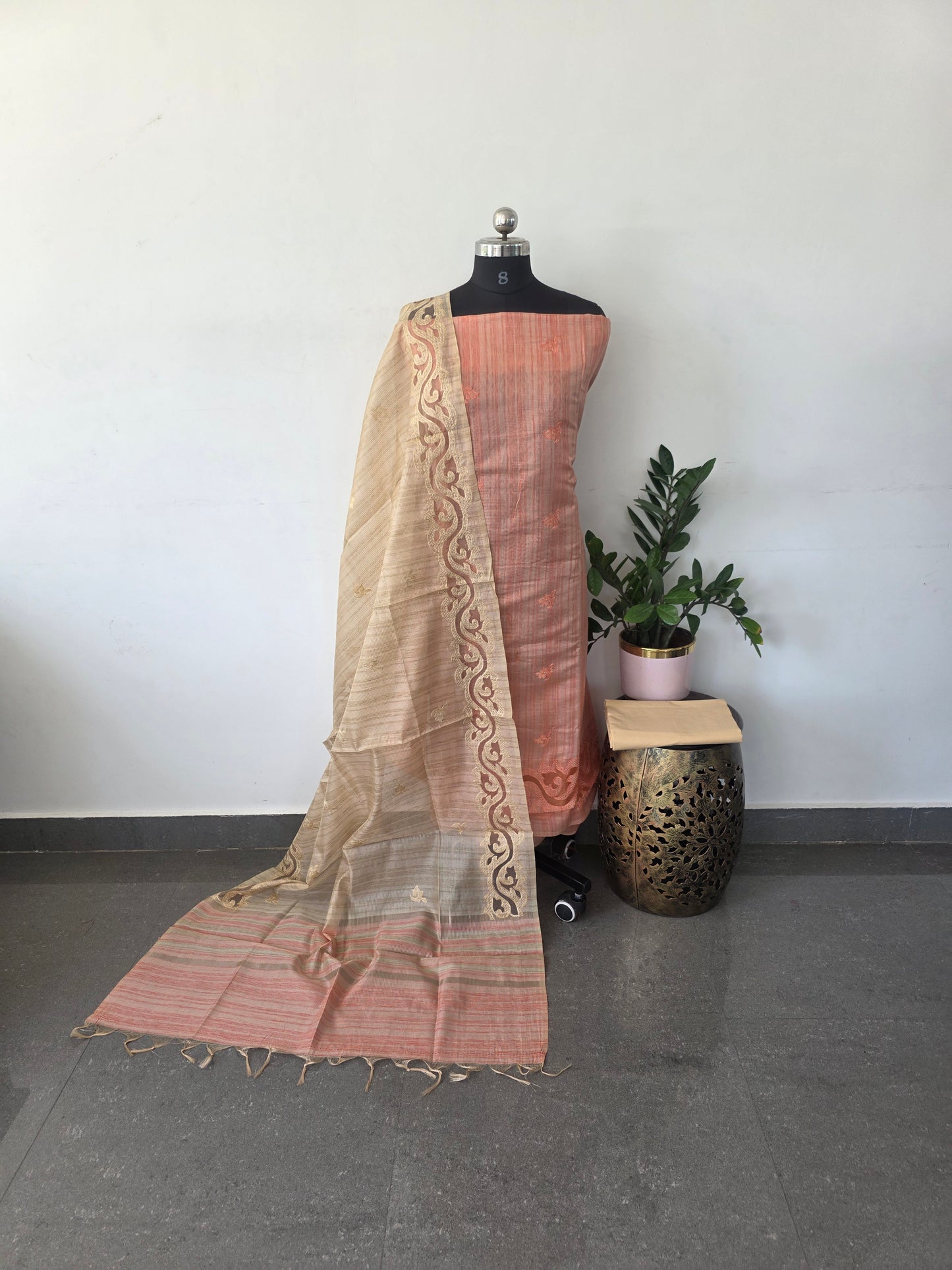 Premium shimmer tissue silk set -