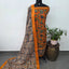 Mangalagiri kalamkari fusion gap border silk set-AK562