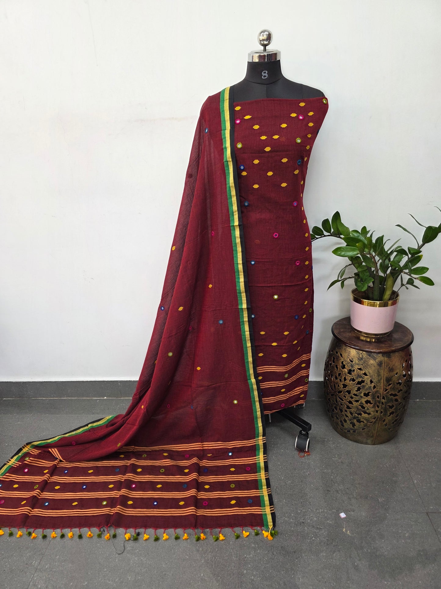 Handcrafted Mirror work bhujodi salwar set -BB416