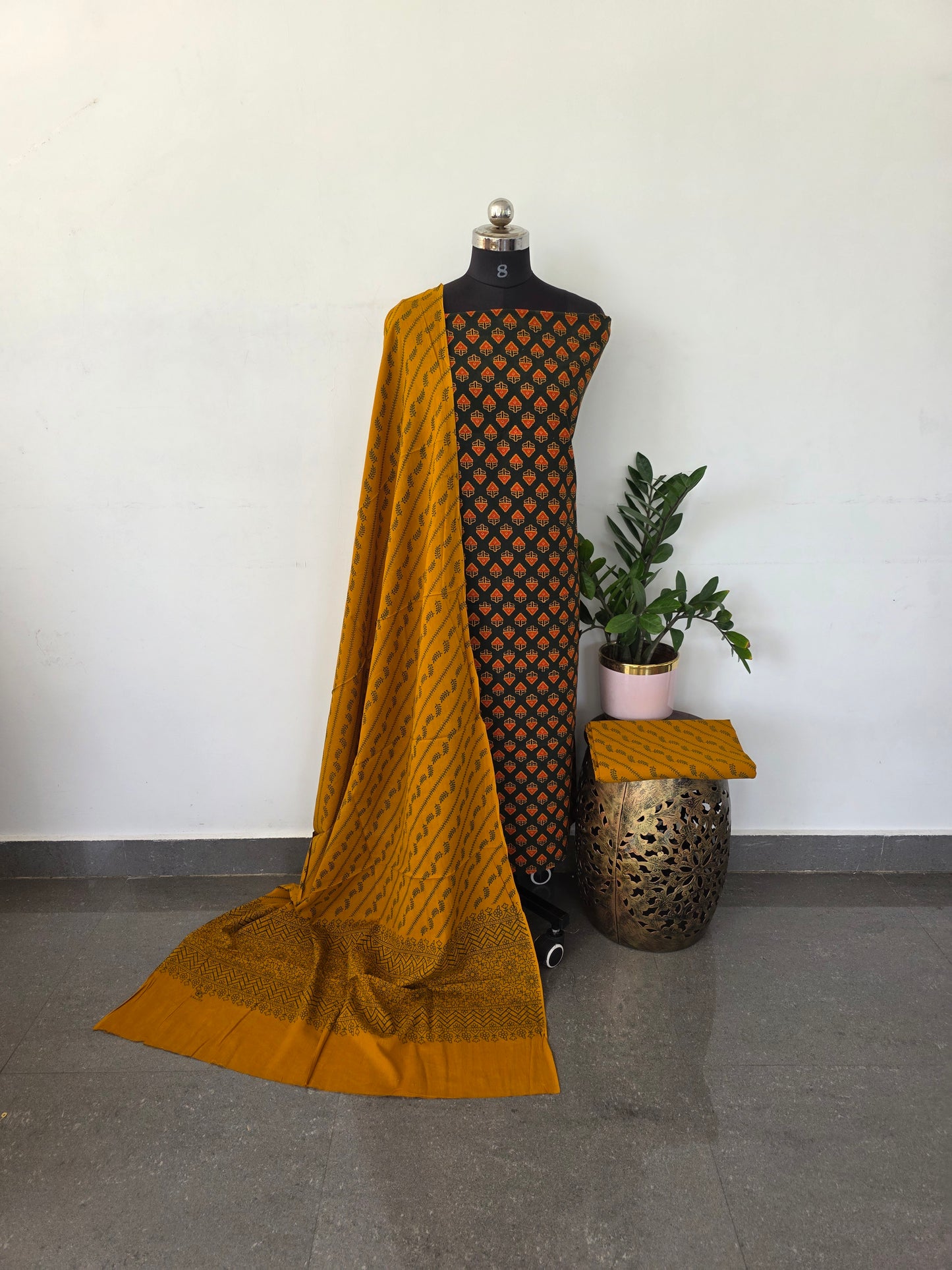 Heavy ajrakh cotton set -AJ12