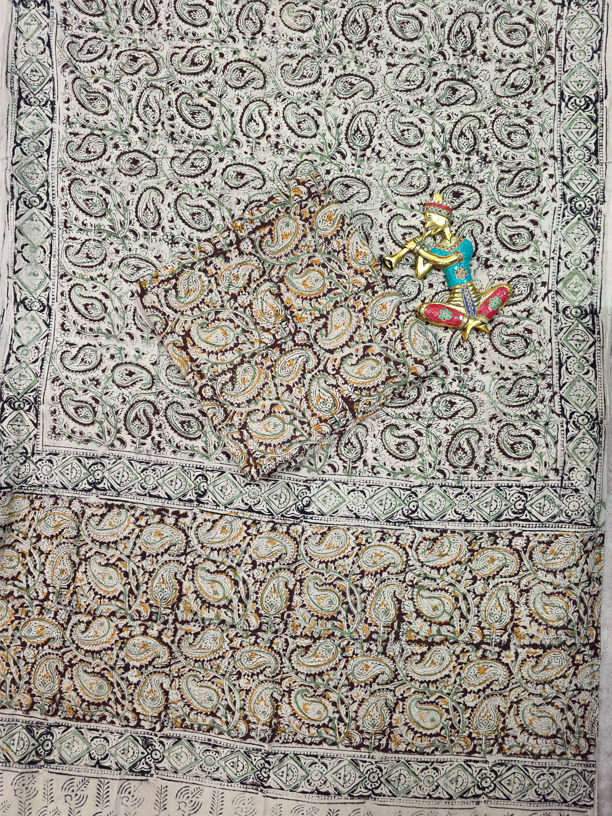 Handblock pure kalamkari cotton set (2 pc set) - AK519