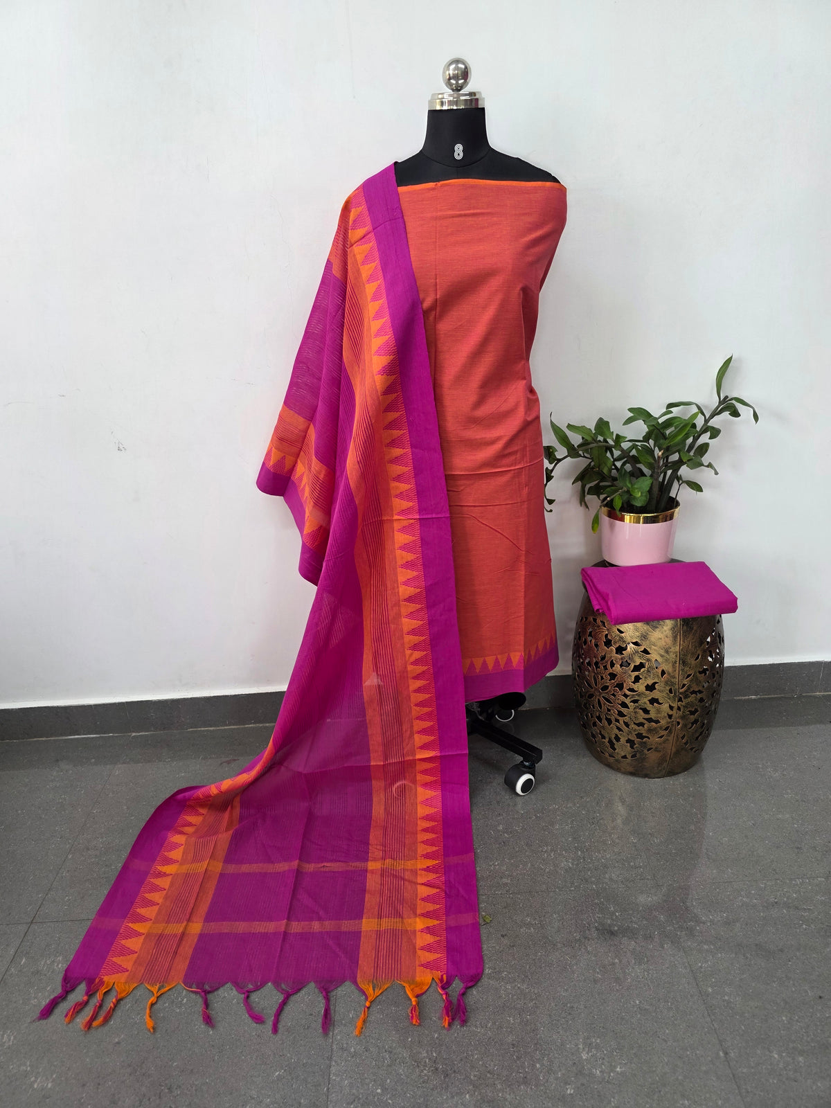 South cotton with temple border salwar - HA118