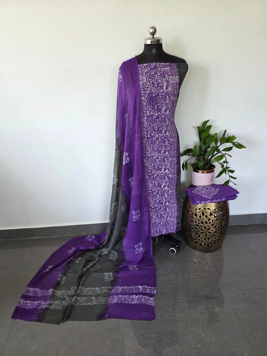 Handblock georgette salwar set - GE136