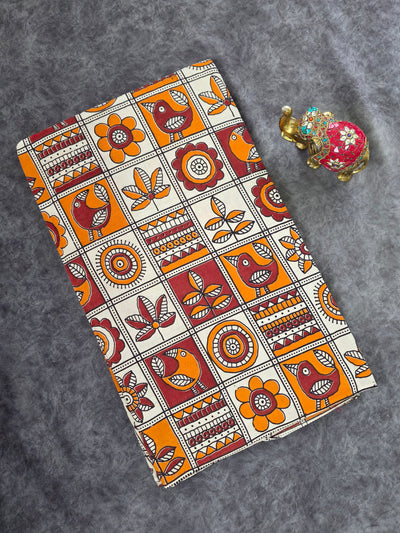Pure kalamkari cotton running material - DK137
