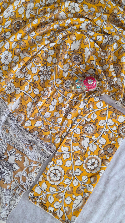 Authentic pure kalamkari cotton set (2 pc set) - AK252