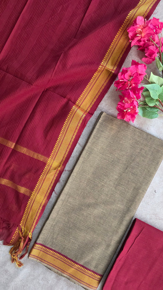 Pure handloom cotton with mangalagiri border - AA2