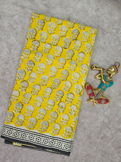 Handblock Jaipuri pure cotton saree - JA516