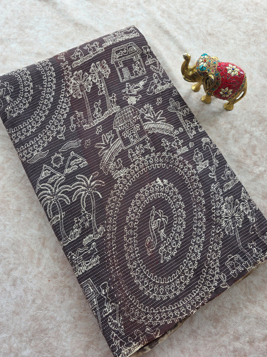 Pure kalamkari cotton running material (1 meter) - KM63