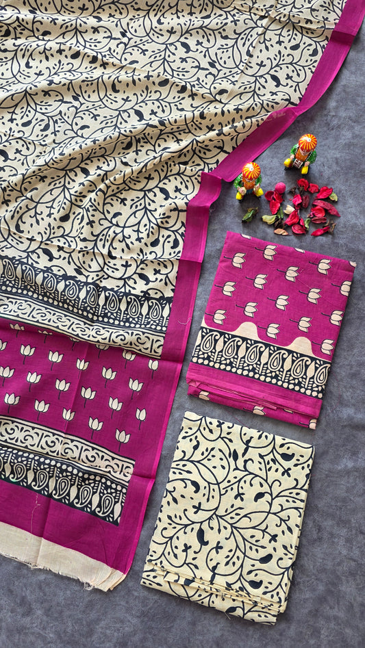 Handblock Jaipuri pure cotton set - JA491