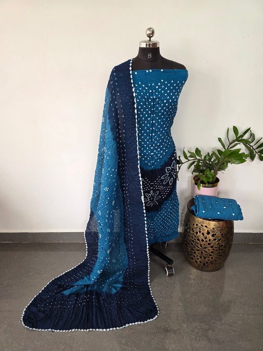 Handcrafted bandhani cotton salwar set - BN30