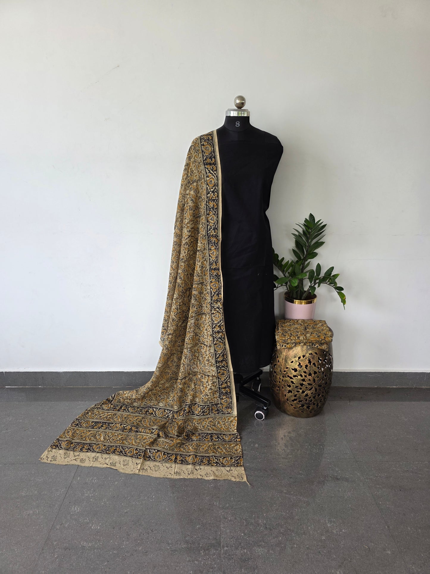 Handblock pure kalamkari cotton set  - HA9