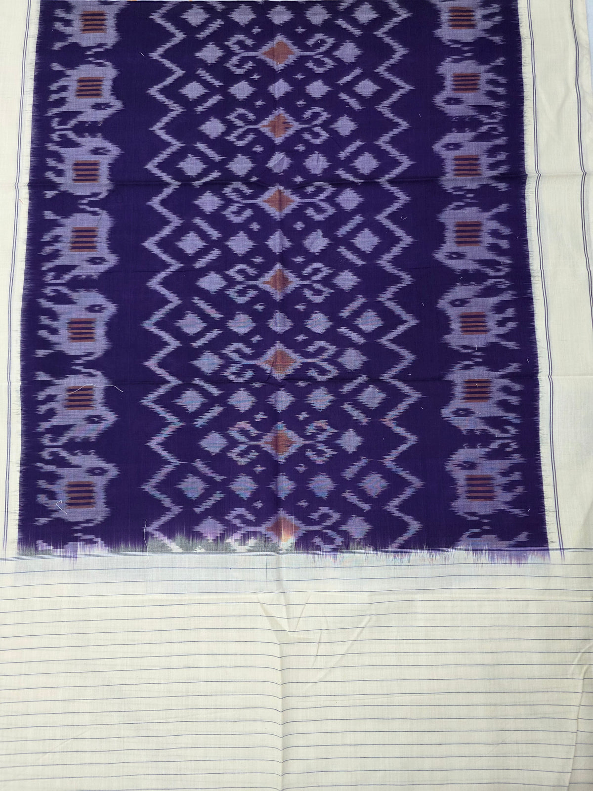 Handloom  mercerised weft ikkat duppatta  - WW695