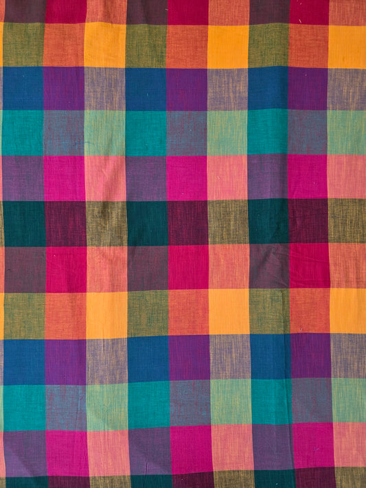 Madras kattam prewashed textured running material (1 mtr) - MD30 (4 inches*4 inches)