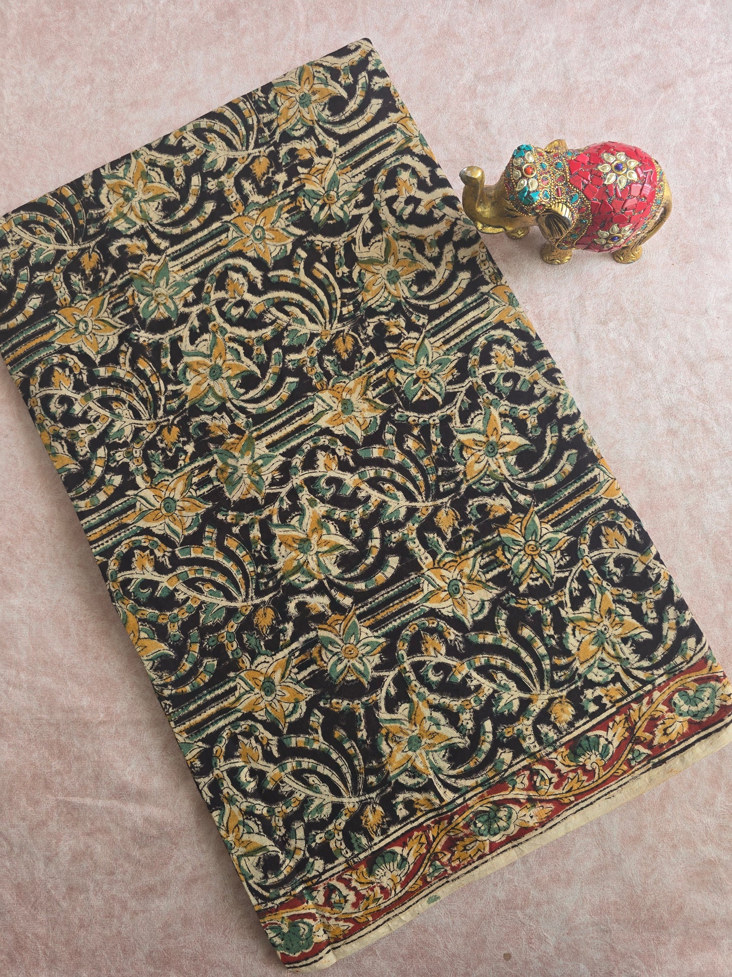 Handblock pure kalamkari cotton saree - HZ3