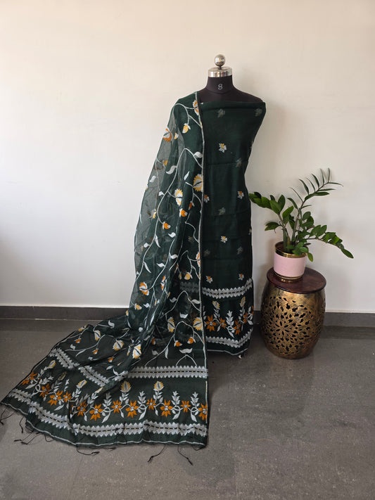 Silk cotton jamdhani set - AV84