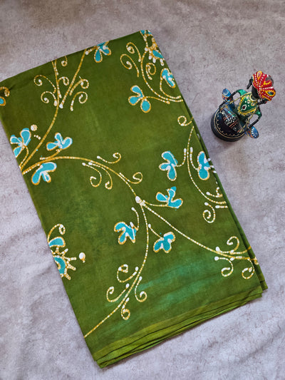 Pen art Batik bangalore silk running material -PAB5