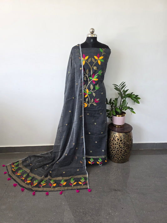 Premium silk cotton jamdhani set - AV69