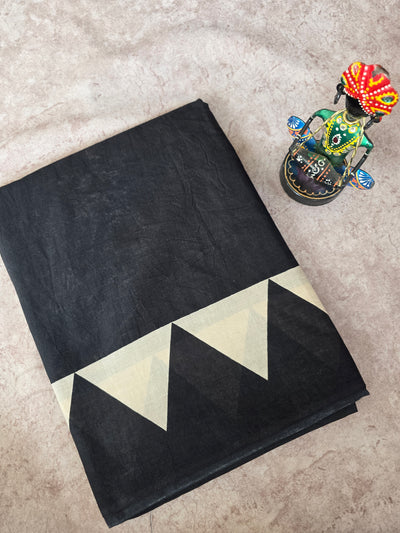 Handblock Jaipuri pure cotton saree - JB75